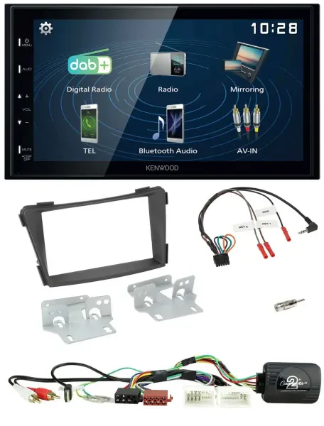 Kenwood 2DIN Bluetooth Lenkrad USB DAB Autoradio für Hyundai i40 11-19 AUX USB s