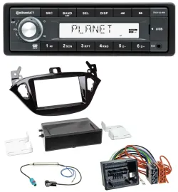 Автомагнитола Continental 1-DIN USB MP3 AUX для Opel Adam (с 2013) и Corsa E (с 2015)