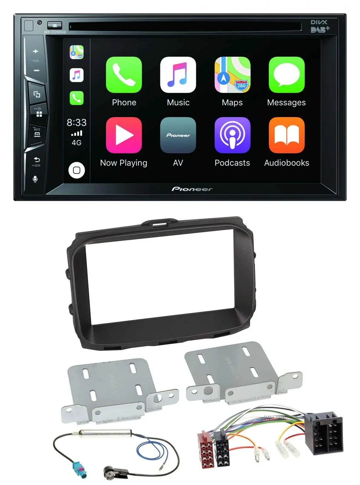 Автомагнитола Pioneer 2DIN, MP3, USB, DVD, Bluetooth, DAB для Alfa Romeo Giulietta (2013–2021)
