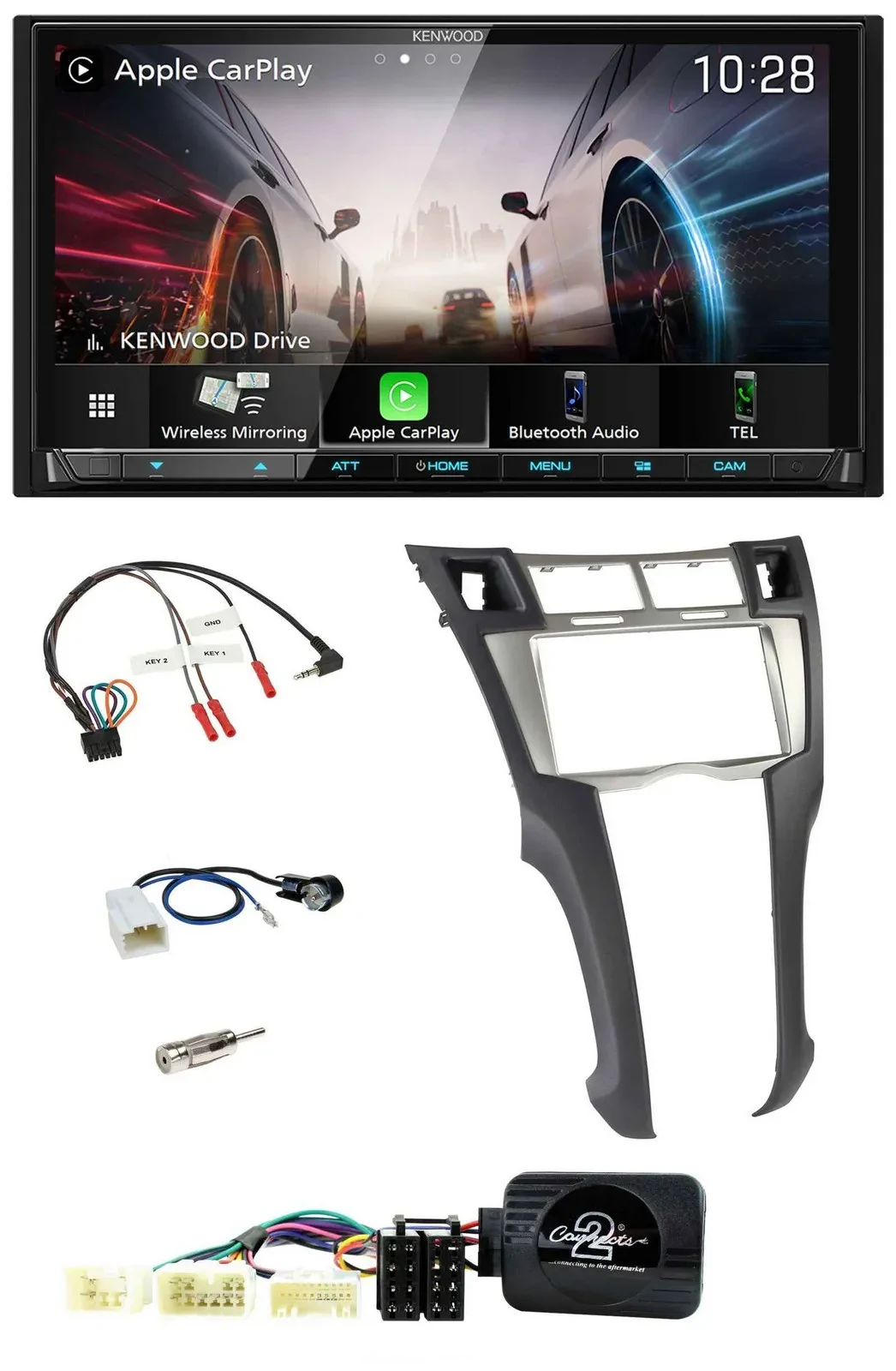 Kenwood Lenkrad 2DIN USB DAB Bluetooth Autoradio für Toyota Yaris 2006-2011