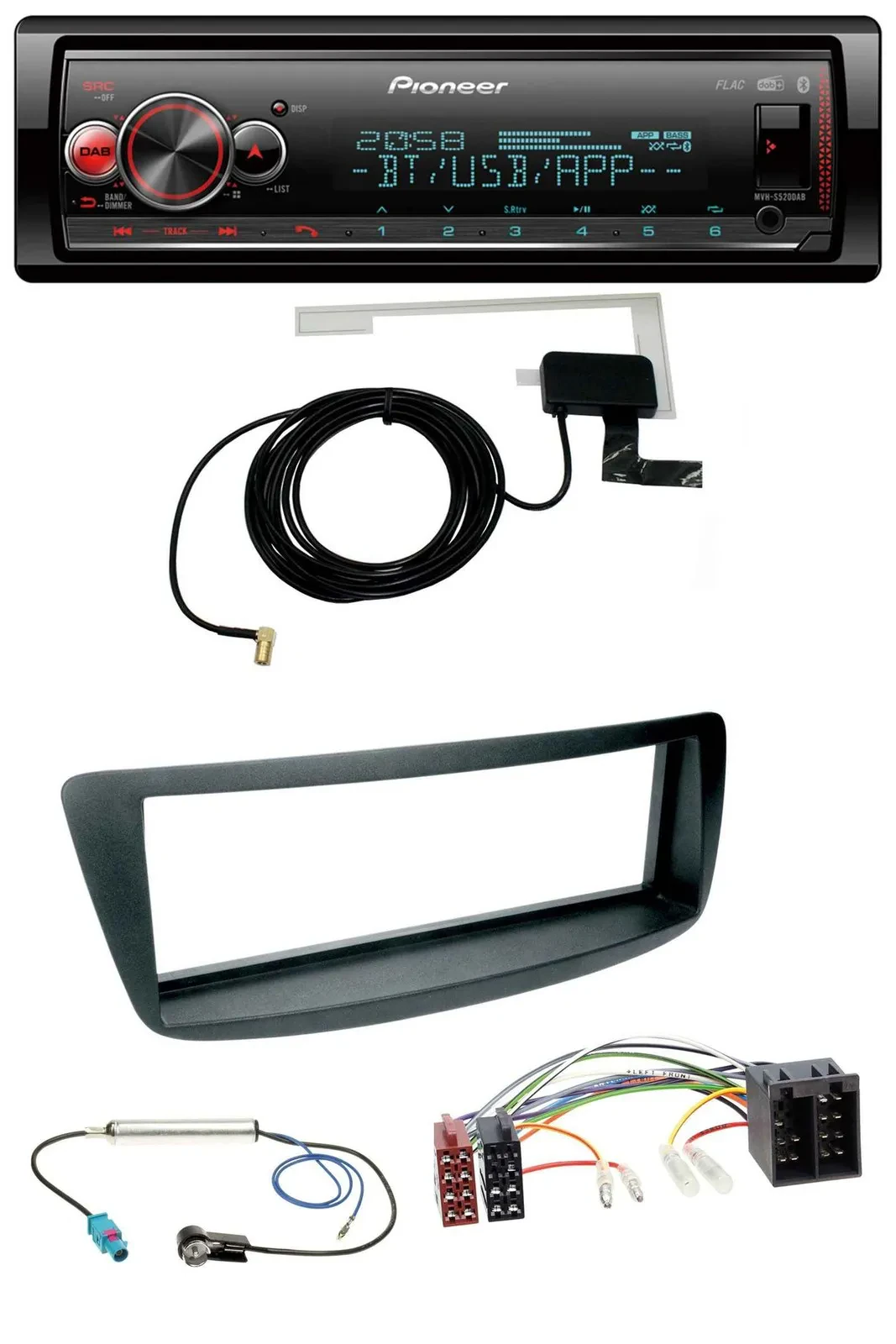 Автомагнитола Pioneer Bluetooth DAB USB MP3 для Citroen C1/Peugeot 107, Fakra Phantom