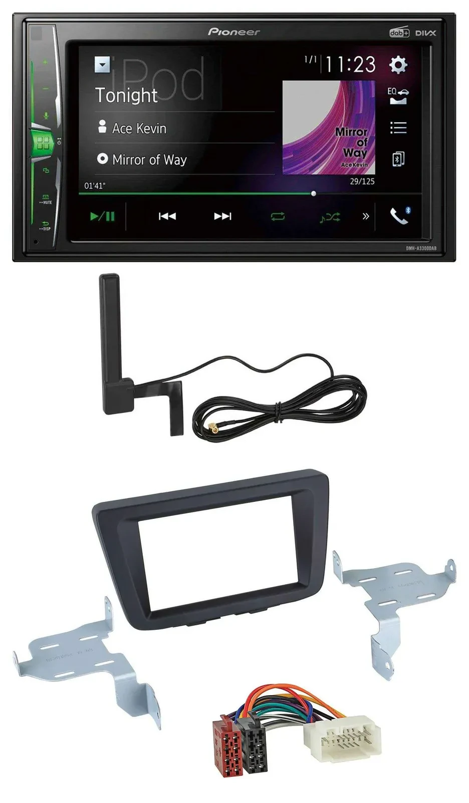 Автомагнитола Pioneer 2 DIN, Bluetooth, DAB, MP3, AUX для Suzuki Baleno EW (с 2016)