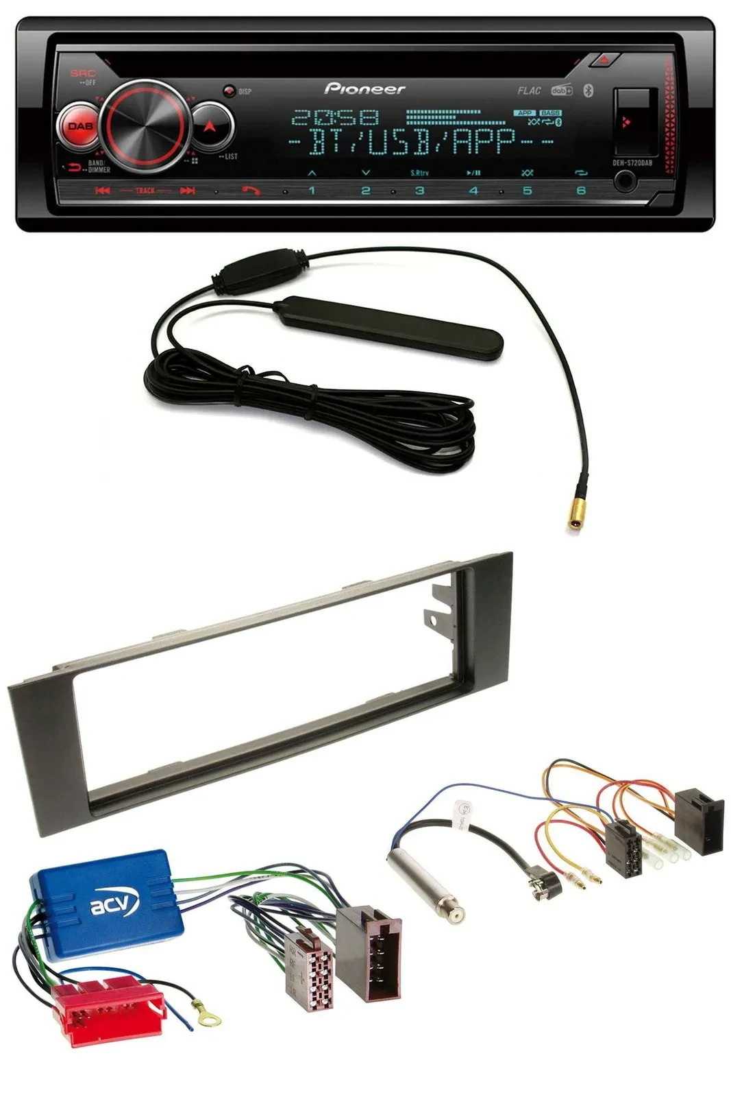 Pioneer USB DAB MP3 Bluetooth CD Autoradio für Audi A3 8P 03-06 Aktivsystem Mini