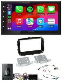 Автомагнитола Kenwood 2-DIN USB DAB Bluetooth для Alfa Romeo Giulietta (2014–2021) с поддержкой управления на руле