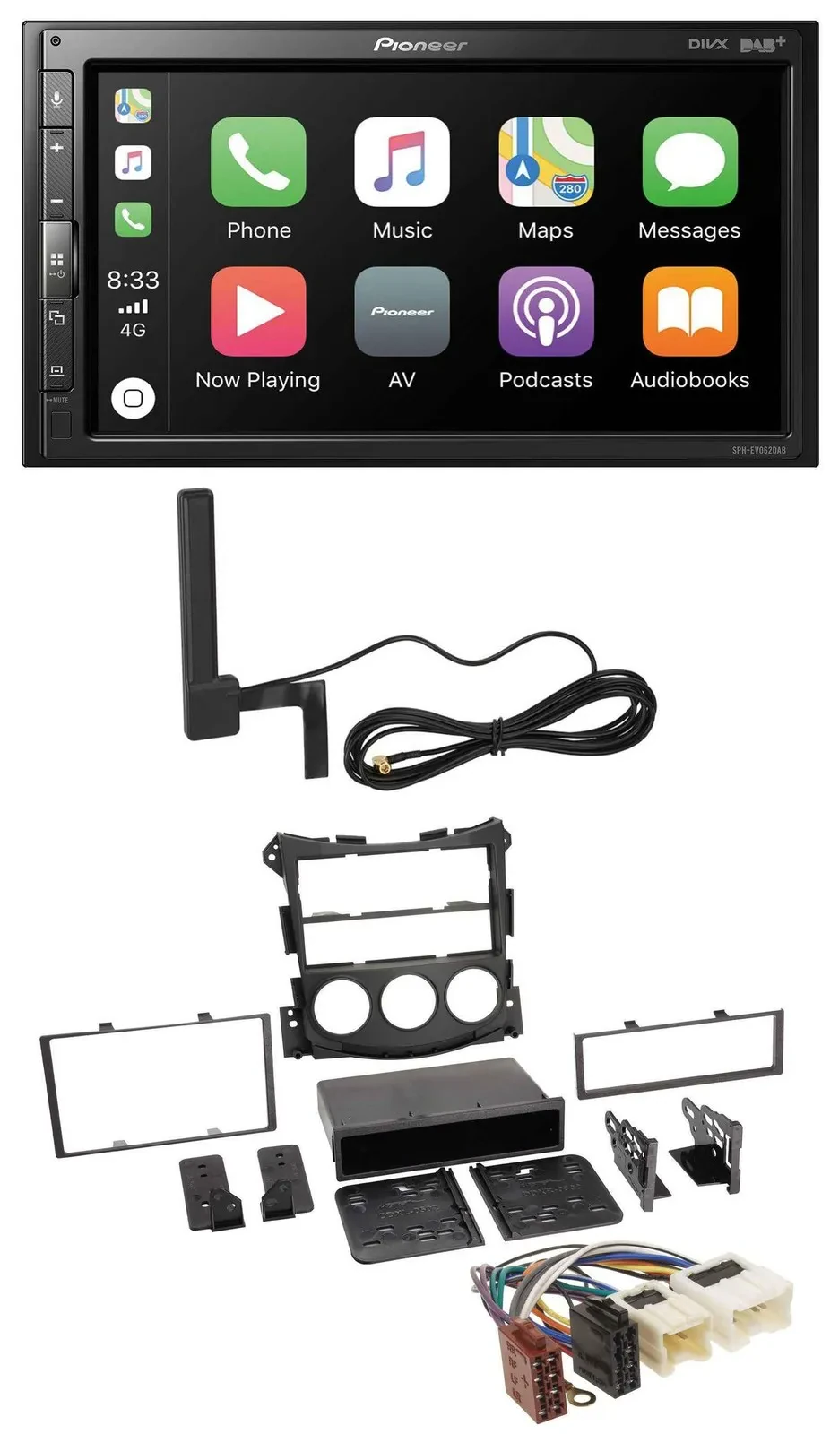 Pioneer USB 2DIN Bluetooth DAB MP3 Autoradio für Nissan 370Z Coupe Roadster ab 1