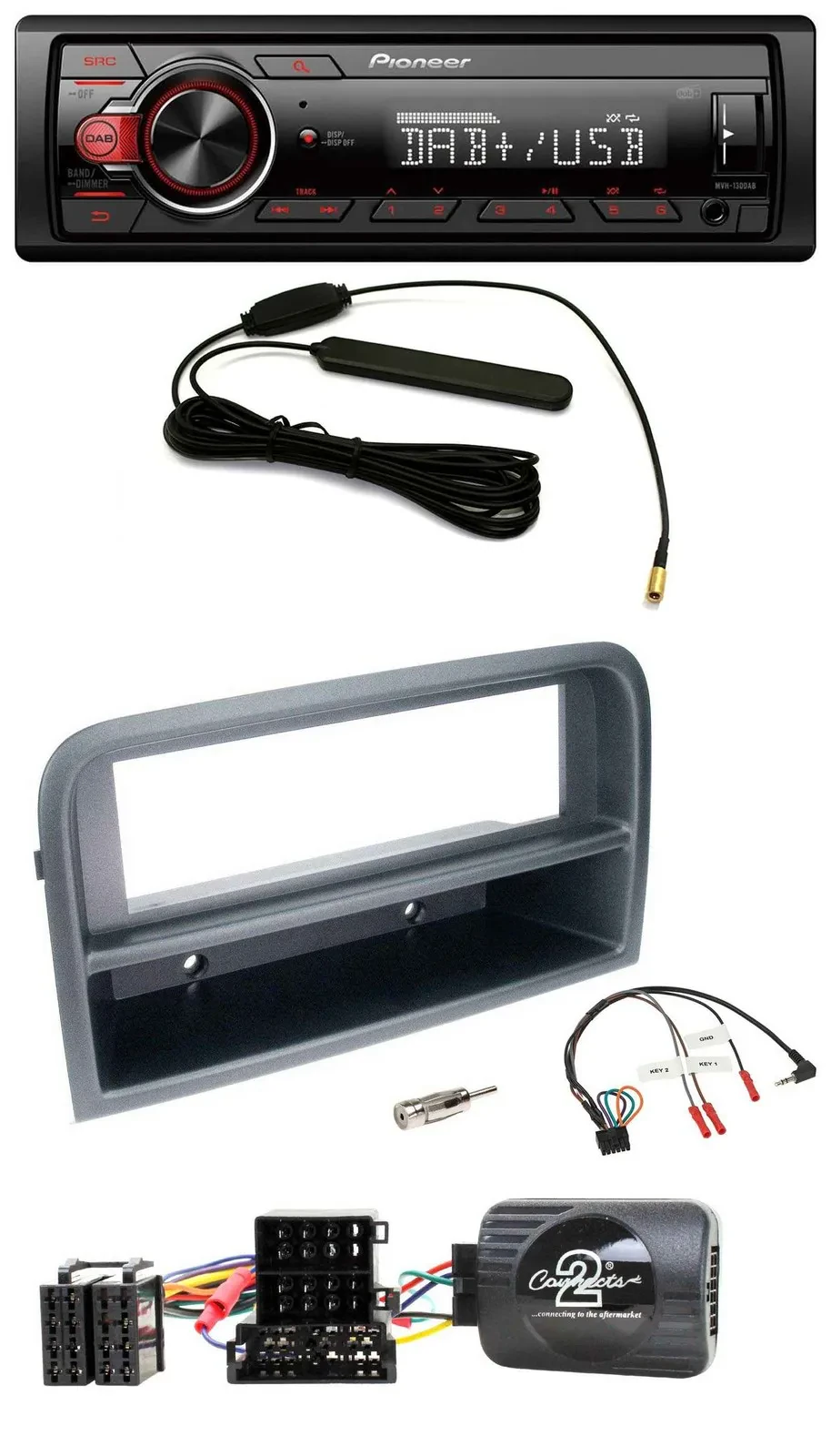 Автомагнитола Pioneer 1DIN, DAB, MP3, USB, для Fiat Croma 2005–2010, поддержка кнопок на руле