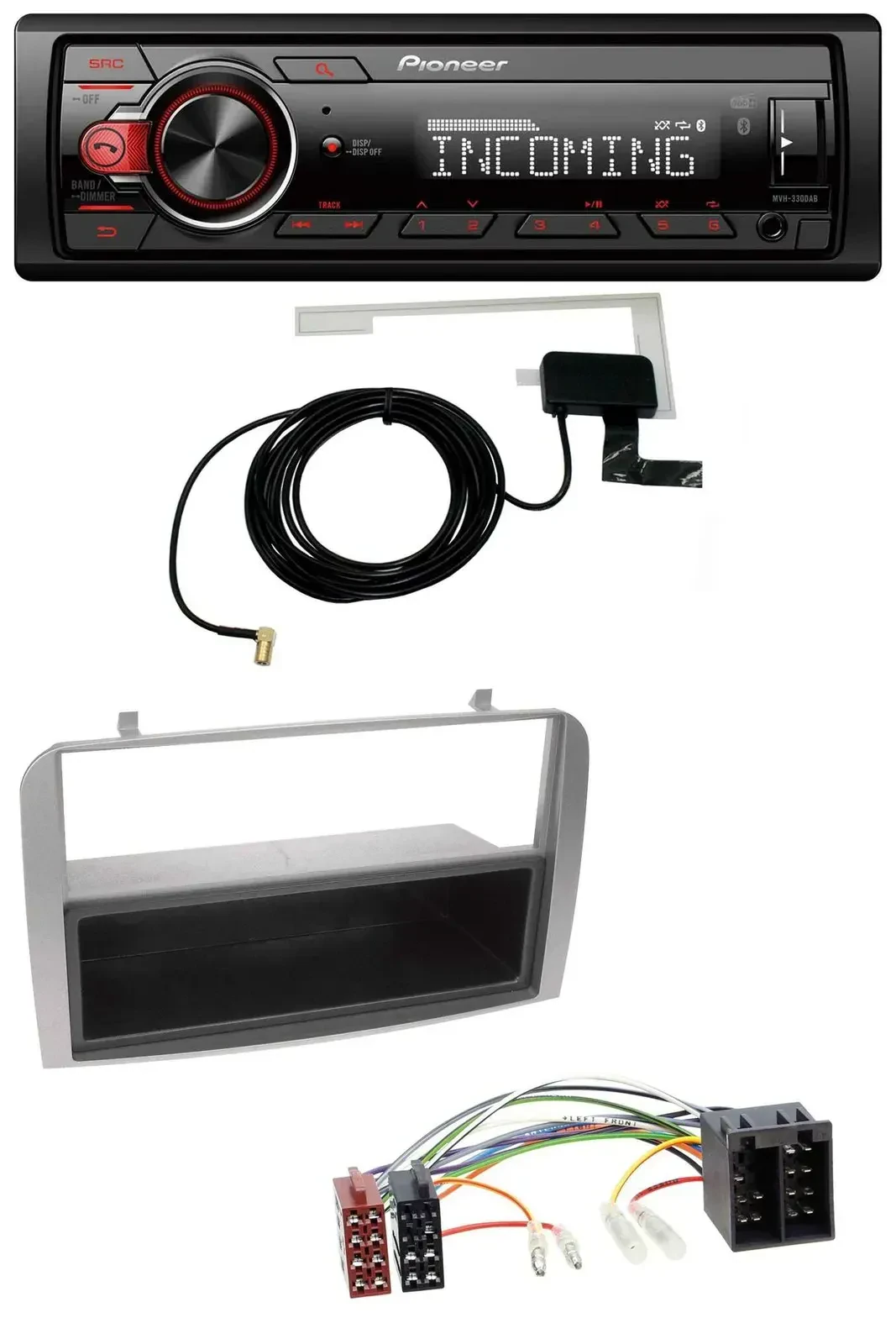 Автомагнитола Pioneer USB MP3 DAB Bluetooth для Alfa Romeo 147/GT серебристая с нишей