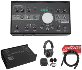 Mackie Big Knob Studio + Plus 4x3 Monitor Controller Interface+DI Box+Headphones