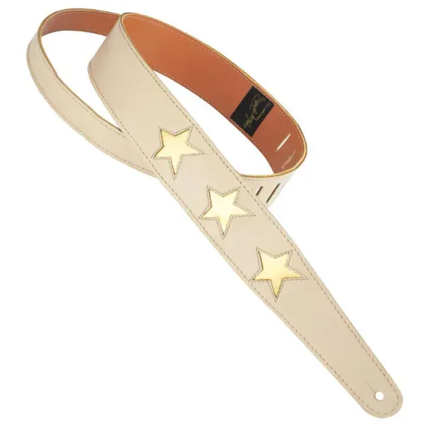 Ремень для гитары Henry Heller HPST-BG Capri Leather Series Bone White Gold Stars