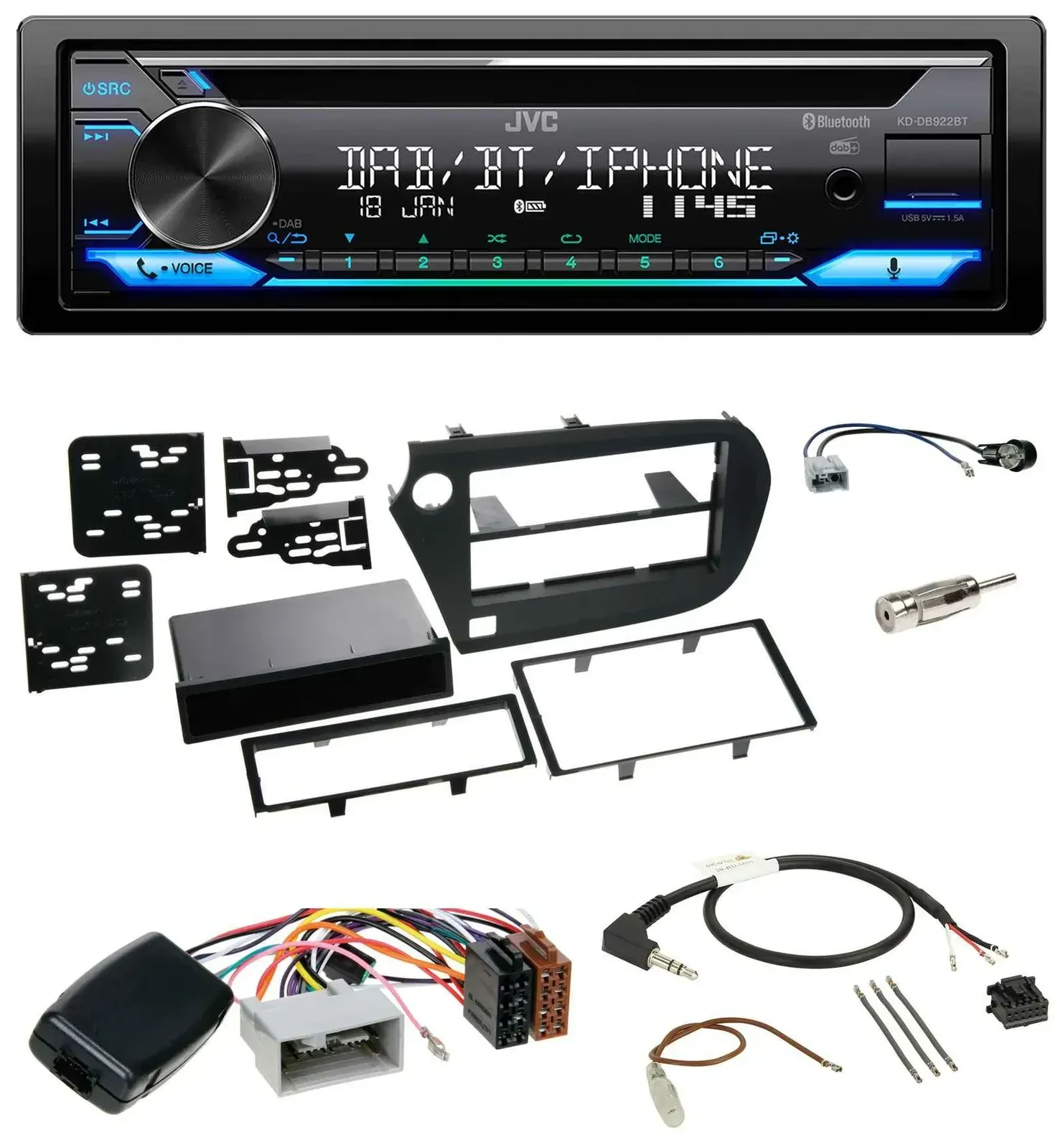 Автомагнитола для Honda Insight ZE2 (2009–2013) JVC Bluetooth USB DAB CD