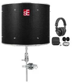 Se Electronics RF Pro Black Acoustic Filter Isolation Shield + Studio Headphones