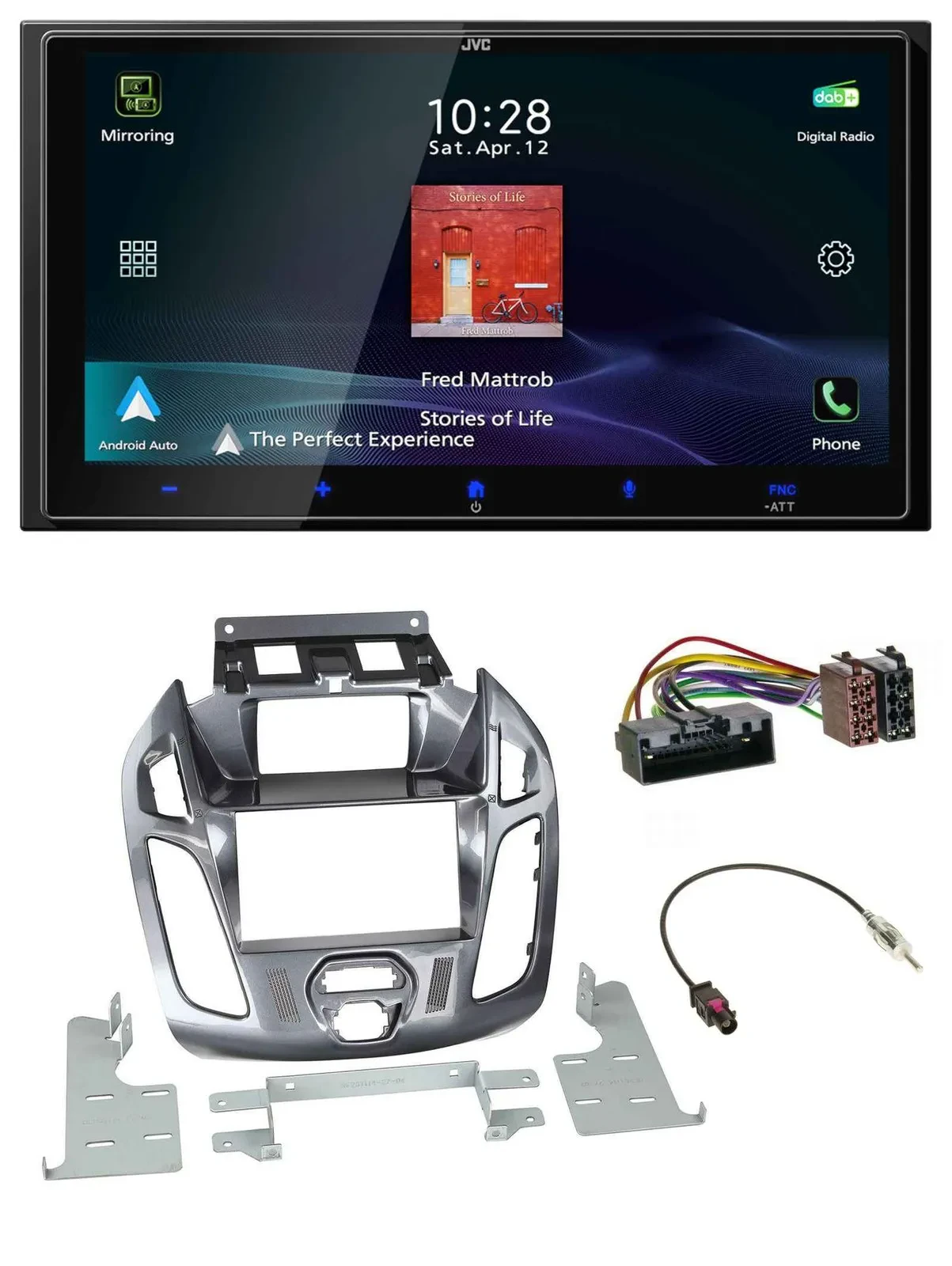 JVC USB Bluetooth 2DIN DAB MP3 Autoradio für Ford Transit Connect mit Display 12