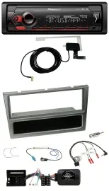 Pioneer DAB USB Lenkrad Bluetooth Autoradio für Opel Corsa C 04-06 aluminium