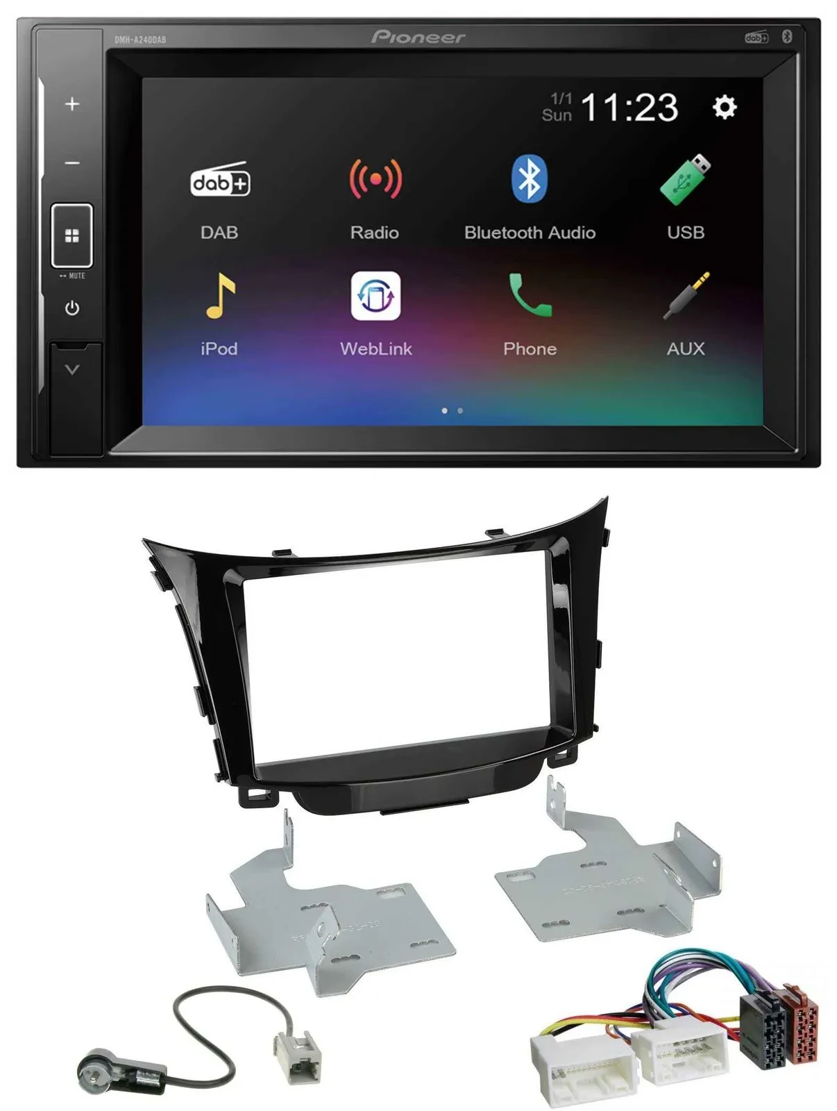 Автомагнитола для Hyundai i30 Pioneer 2 DIN, DAB, MP3, Bluetooth, USB (с 2012)