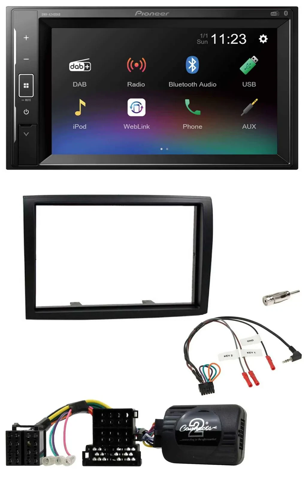 Автомагнитола Pioneer 2-DIN, DAB, Bluetooth, USB для Citroen Jumper/Peugeot Boxer, совместима с кнопками на руле