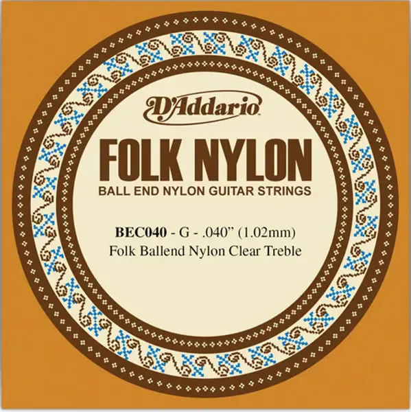 Струна одиночная D'Addario BEC040 Folk Nylon 040