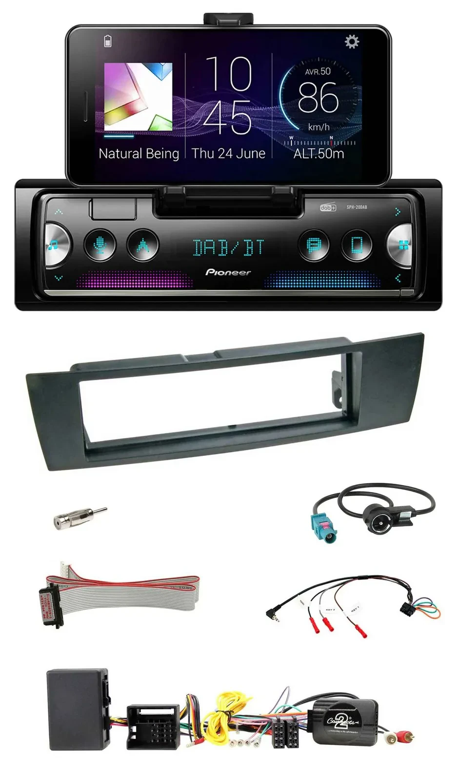 Автомагнитола для BMW 1 Series E87 (2004–2013) Pioneer USB, Bluetooth, DAB, поддержка кнопок на руле, для активной аудиосистемы