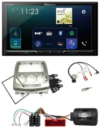 Pioneer Lenkrad Bluetooth USB 2DIN DAB Autoradio für Mazda 5 CR 2005-2010 silber