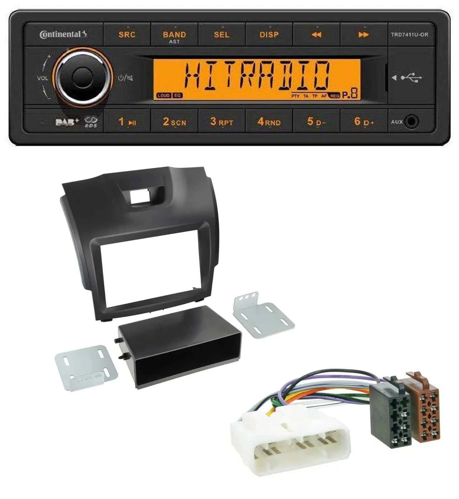 Автомагнитола для Isuzu D-Max (2012–2020) Continental 1-DIN DAB, MP3, AUX, USB