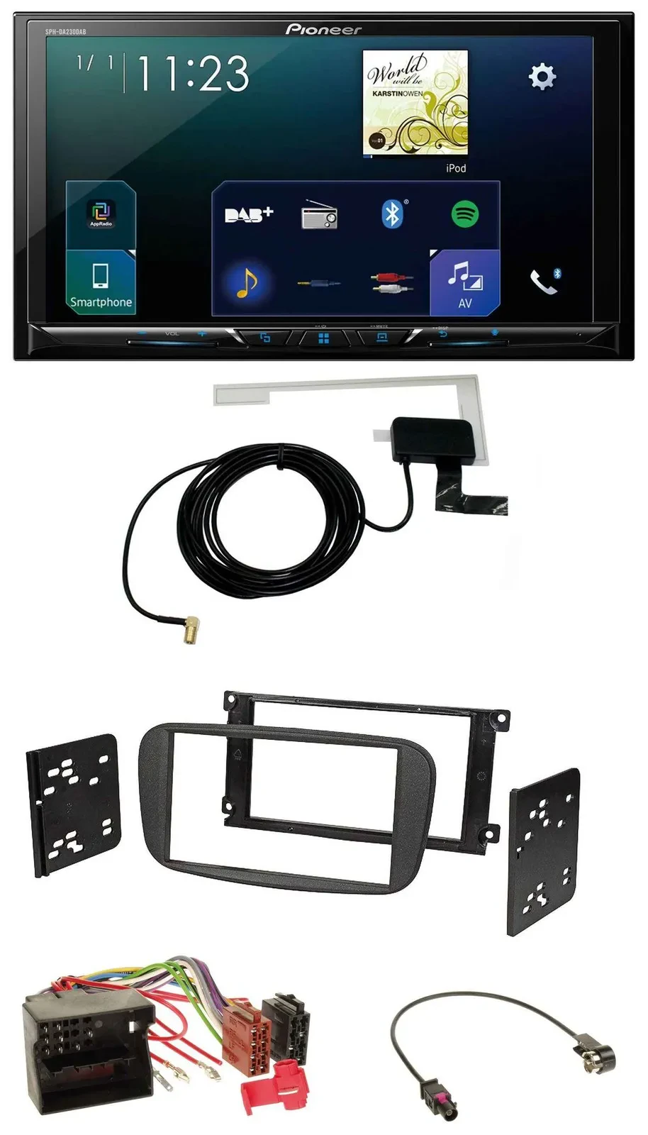 Pioneer 2DIN DAB USB MP3 Bluetooth Autoradio für Ford S-Max ab 2007 Mondeo schwa