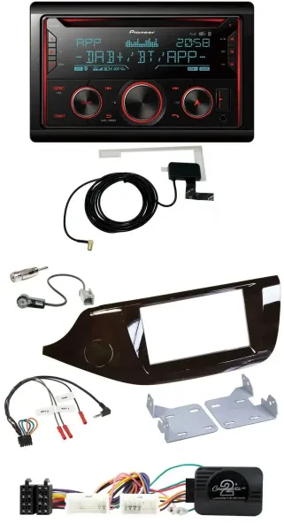 Pioneer 2DIN Lenkrad DAB USB CD Bluetooth Autoradio für Kia Ceed ab 2012 glänzen