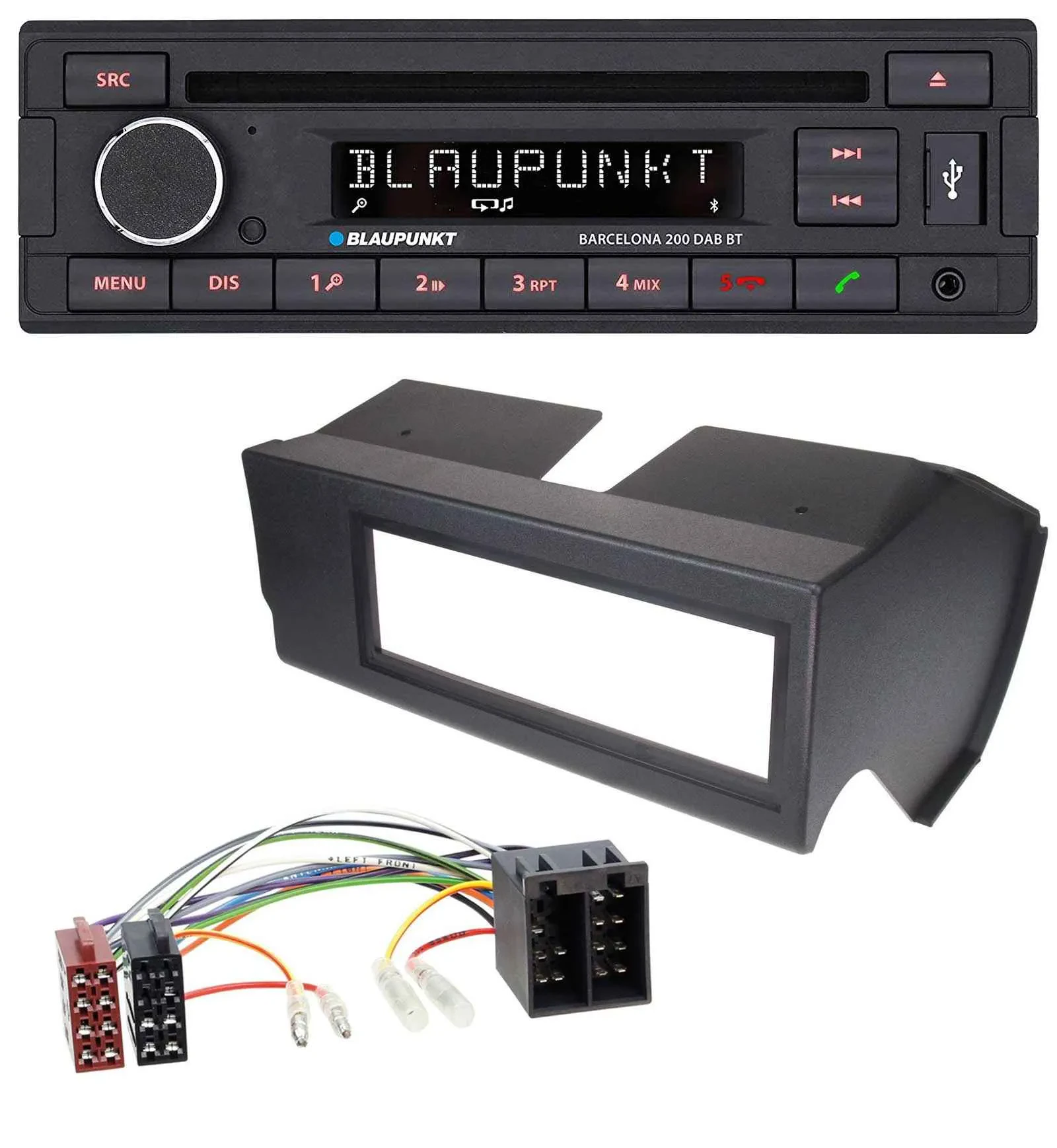 Blaupunkt USB DAB CD Bluetooth MP3 Autoradio für Fiat Panda (bis 2002) - schwarz