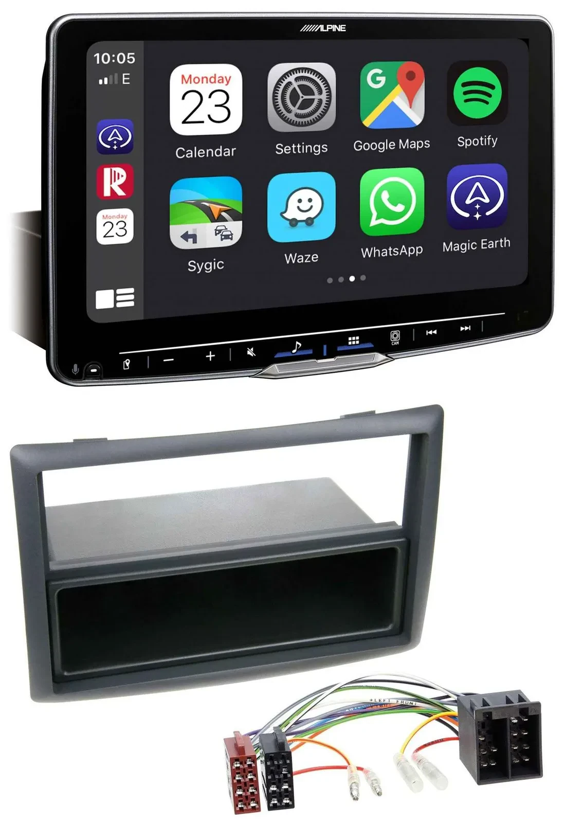 Alpine Bluetooth MP3 USB DAB Autoradio für Renault Megane Scenic ab 07 schwarz