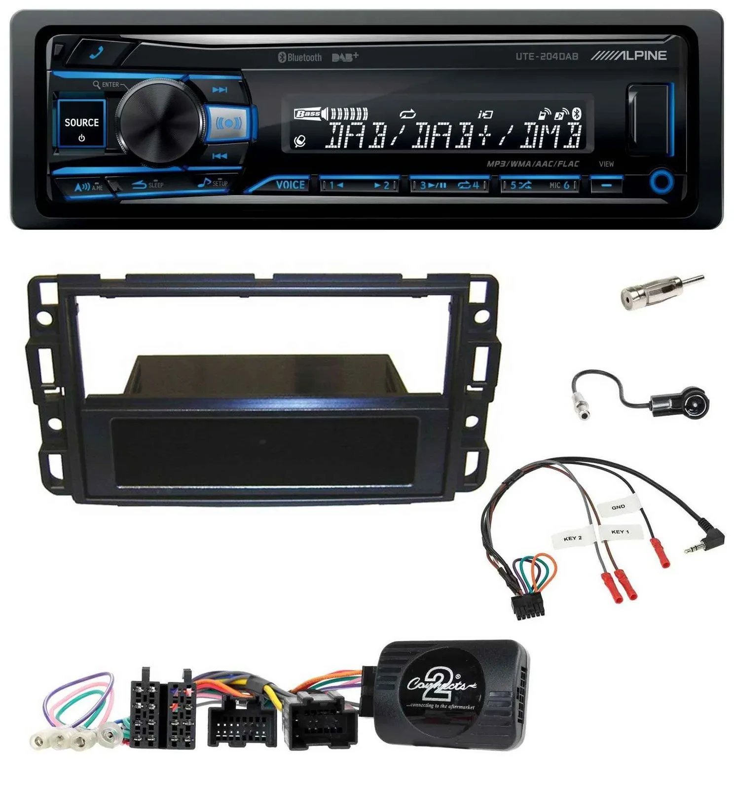 Alpine USB Bluetooth DAB Lenkrad Autoradio für Cadillac BLS YSCF 2006-2010