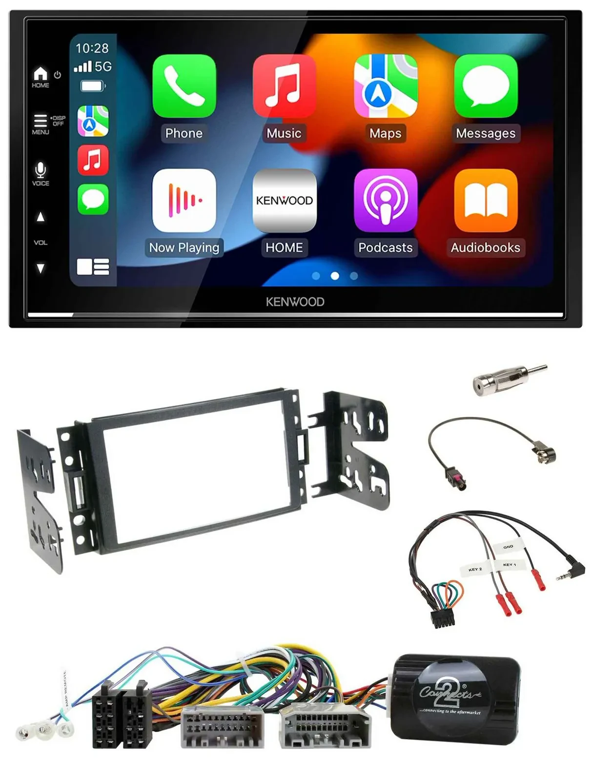 Автомагнитола для Jeep Grand Cherokee 2011–2020 Kenwood 2DIN, DAB, USB, Bluetooth, поддержка кнопок на руле