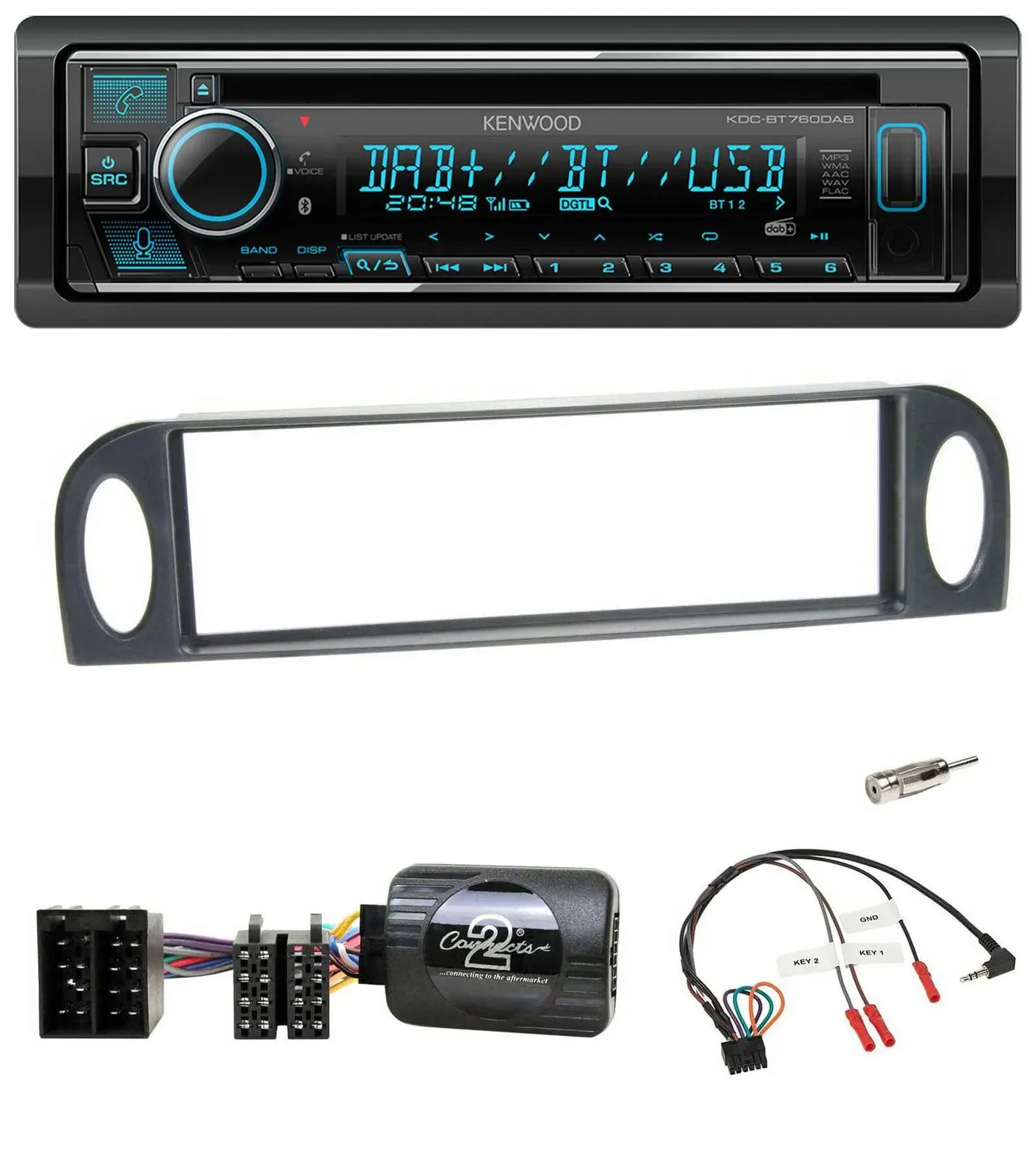 Kenwood Lenkrad Bluetooth DAB USB CD Autoradio für Citroen C5 2001-2005