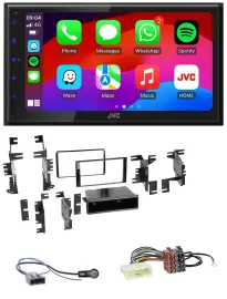 JVC Bluetooth USB MP3 2DIN DAB Autoradio für Nissan Micra 13-17 schwarz glänzend