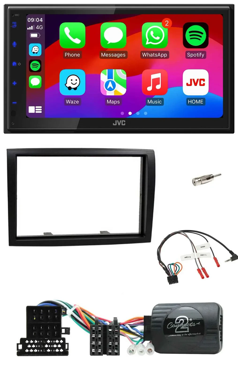 Автомагнитола JVC 2DIN Bluetooth DAB USB для Citroen Jumper 2008–2011
