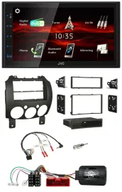 JVC USB Bluetooth Lenkrad DAB 2DIN Autoradio für Mazda 2 2007-2014
