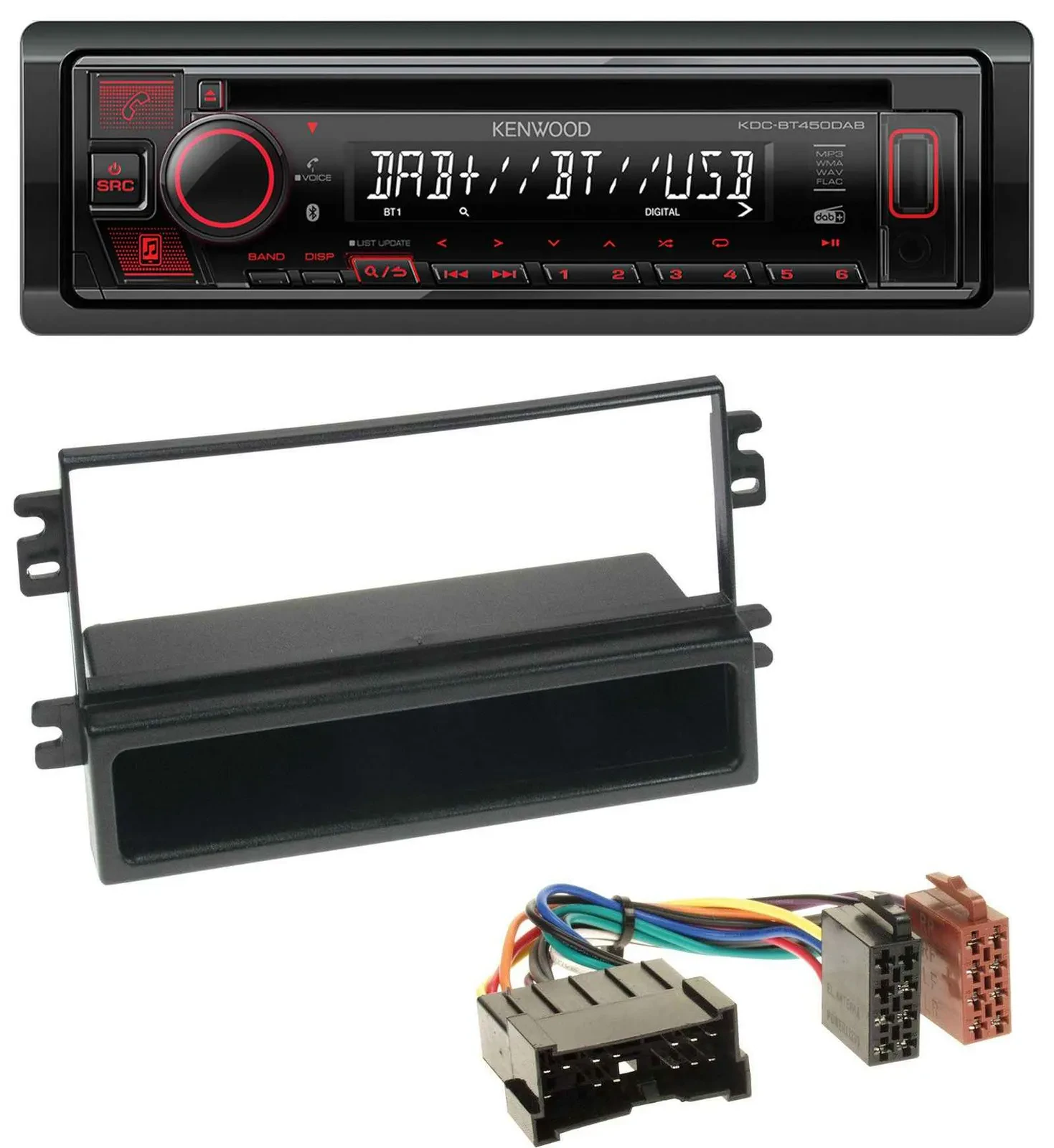 Kenwood MP3 CD USB Bluetooth DAB Autoradio für Kia Carens II (2004-2006)