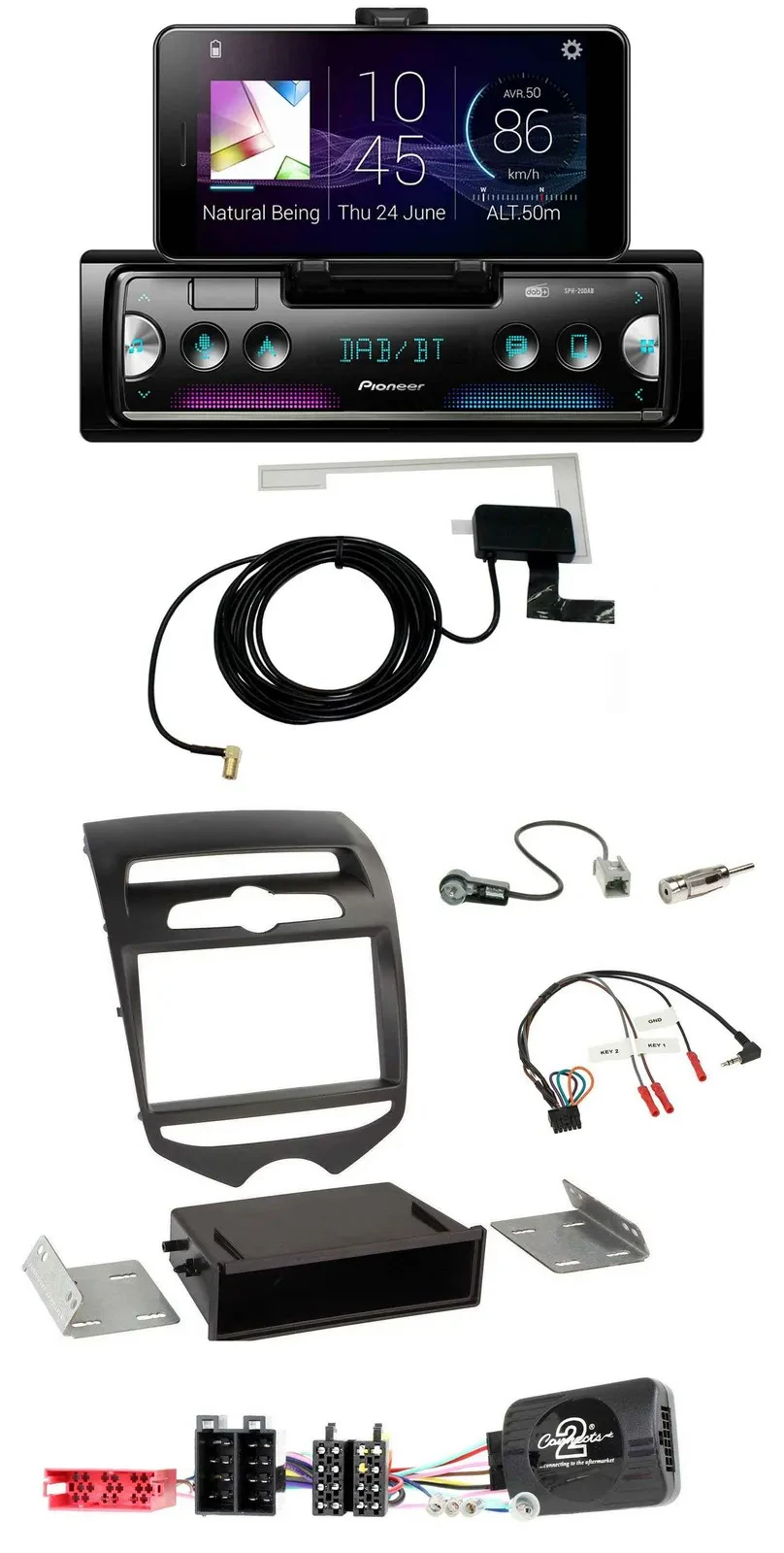 Pioneer DAB Bluetooth Lenkrad USB Autoradio für Hyundai ix20 ab 2010 man. Klima