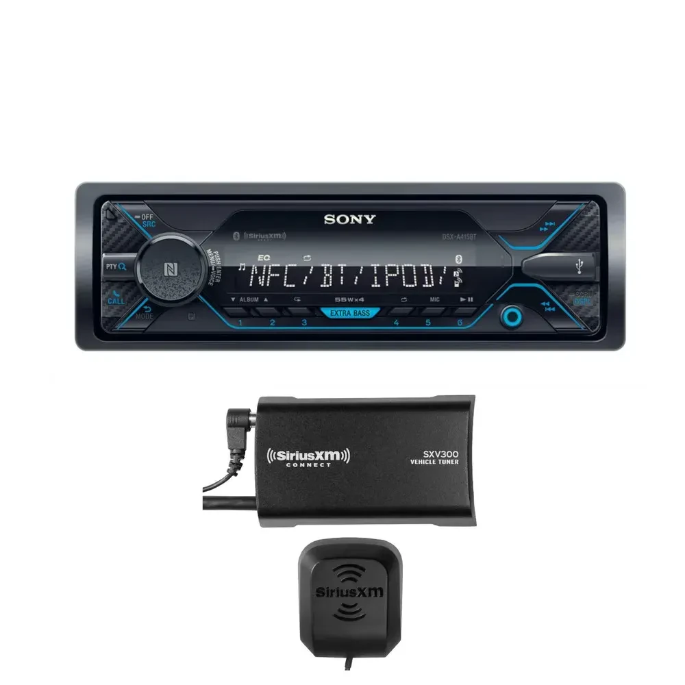 Автомагнитола Sony DSX-A415BT 1-DIN, Mechless, Bluetooth (набор) с SiriusXM SXV300v1