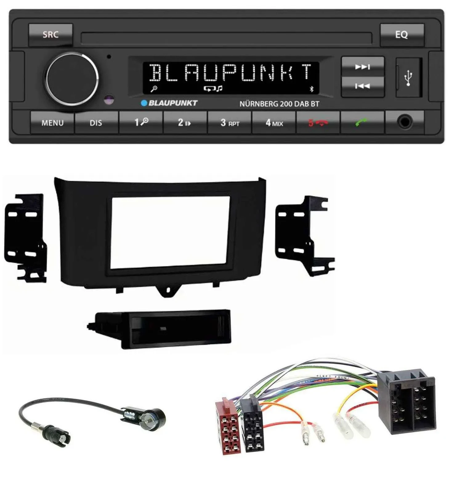 Blaupunkt USB DAB MP3 Bluetooth Autoradio für Smart ForTwo (2010-2015)