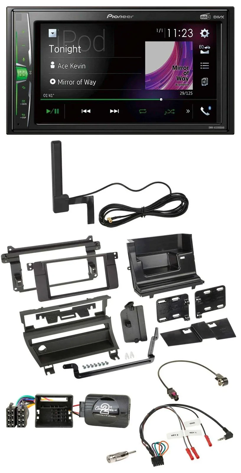 Pioneer MP3 DAB Lenkrad 2DIN Bluetooth Autoradio für BMW 3-er E46 2001-2006 1 Sc