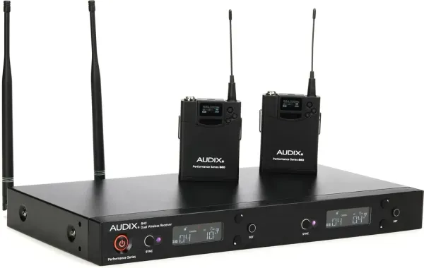 Audix AP42 BP Dual Bodypack Wireless System for Lavalier Mics, Headsets Mics,...