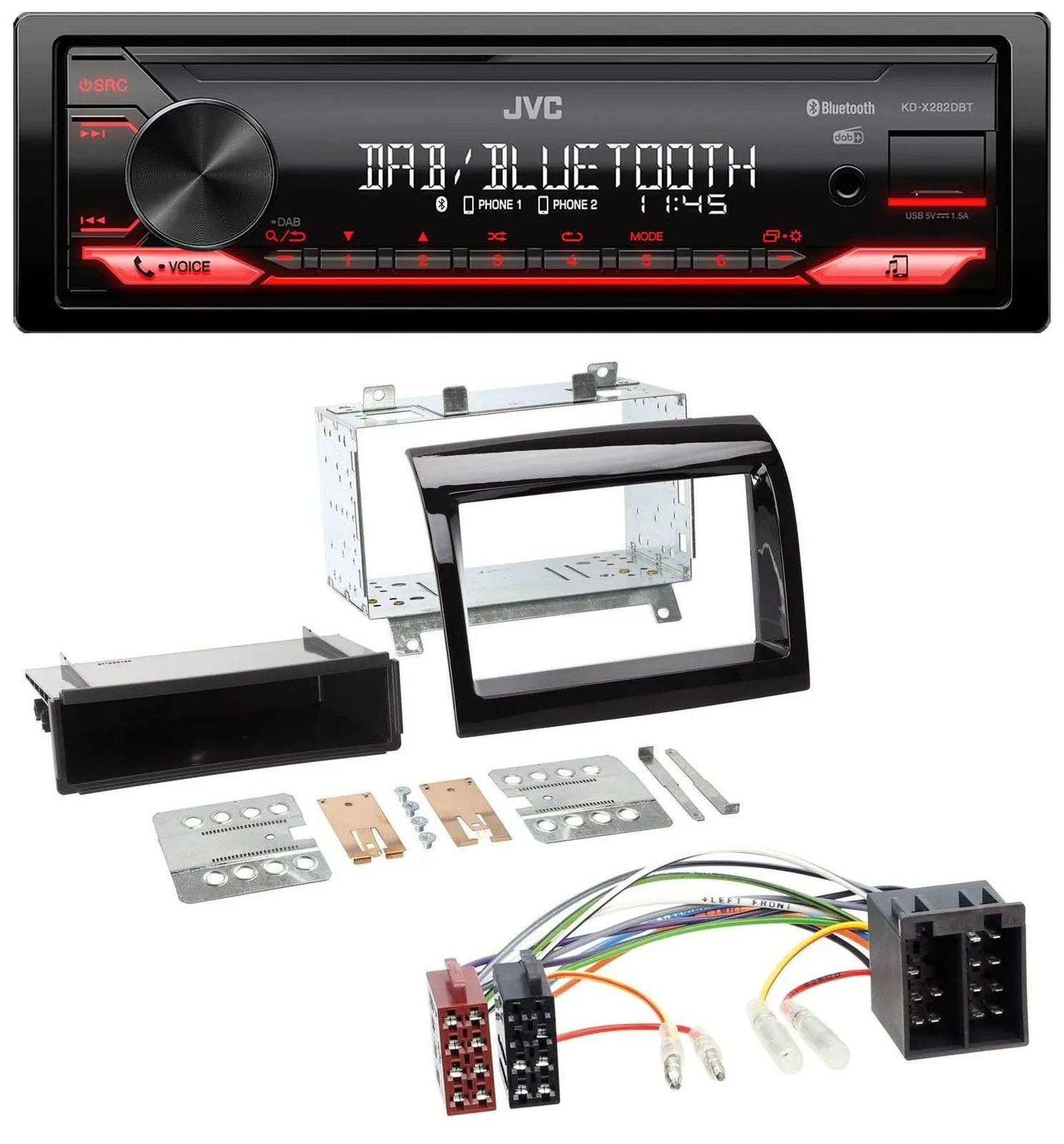 JVC Bluetooth USB DAB MP3 Autoradio für Peugeot Boxer Citroen Jumper Fiat Ducato