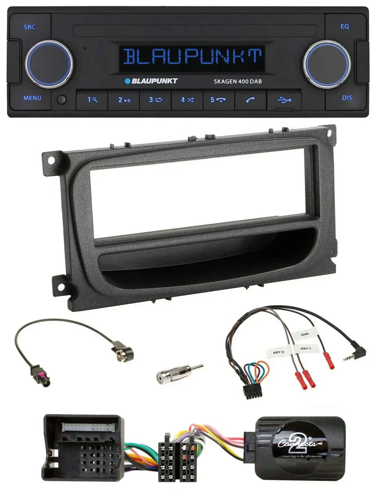 Blaupunkt DAB USB Bluetooth Lenkrad Autoradio für Ford C-Max Galaxy Focus ab 07