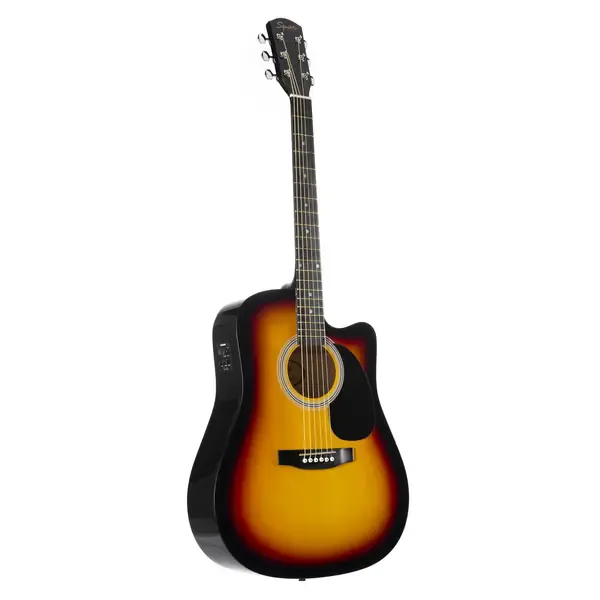 Электроакустическая гитара Fender Squier SA-105CE Dreadnought Sunburst W/Fishman Preamp