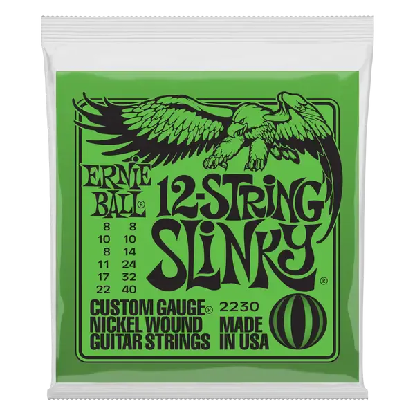 Струны для 12-струнной электрогитары Ernie Ball 2230 Nickel Wound Slinky 12 8-40