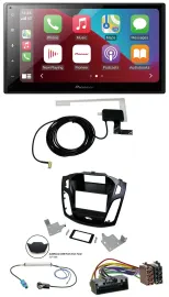 Автомагнитола для Ford Focus 2014–2018 Pioneer 2-DIN USB Bluetooth DAB MP3 черный