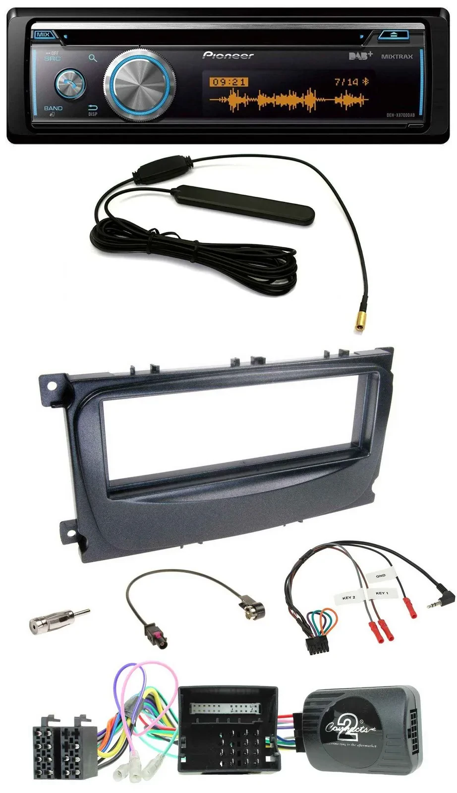 Pioneer CD USB Bluetooth DAB Lenkrad Autoradio für Ford C-Max Can 07-10 Focus sc