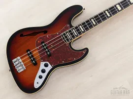 2012 Fender Jazz Bass JB/HO Semi-Hollow Mahogany Body Sunburst, Blocks &...