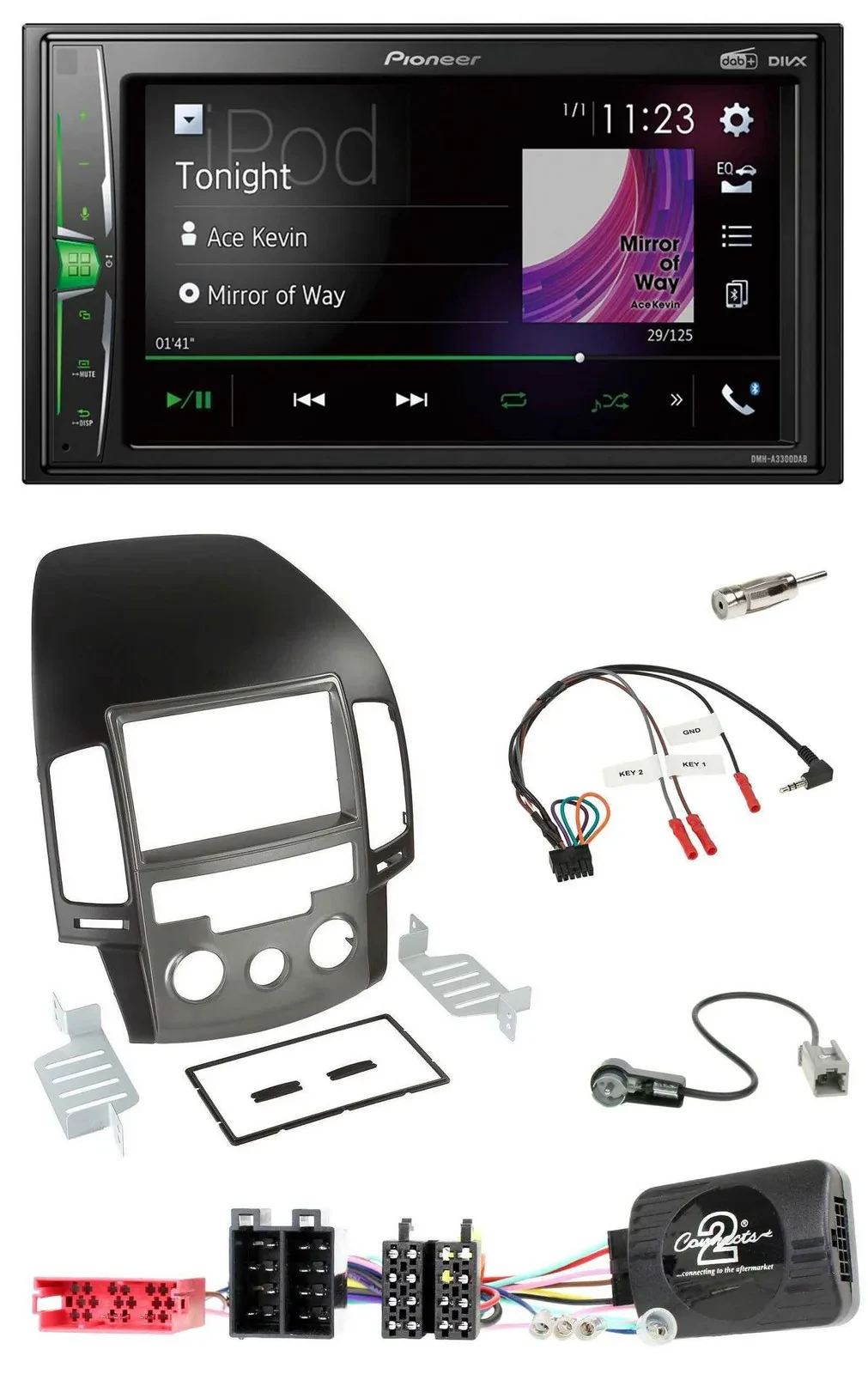 Автомагнитола Pioneer 2DIN DAB USB Bluetooth для Hyundai i30 (с 2009)