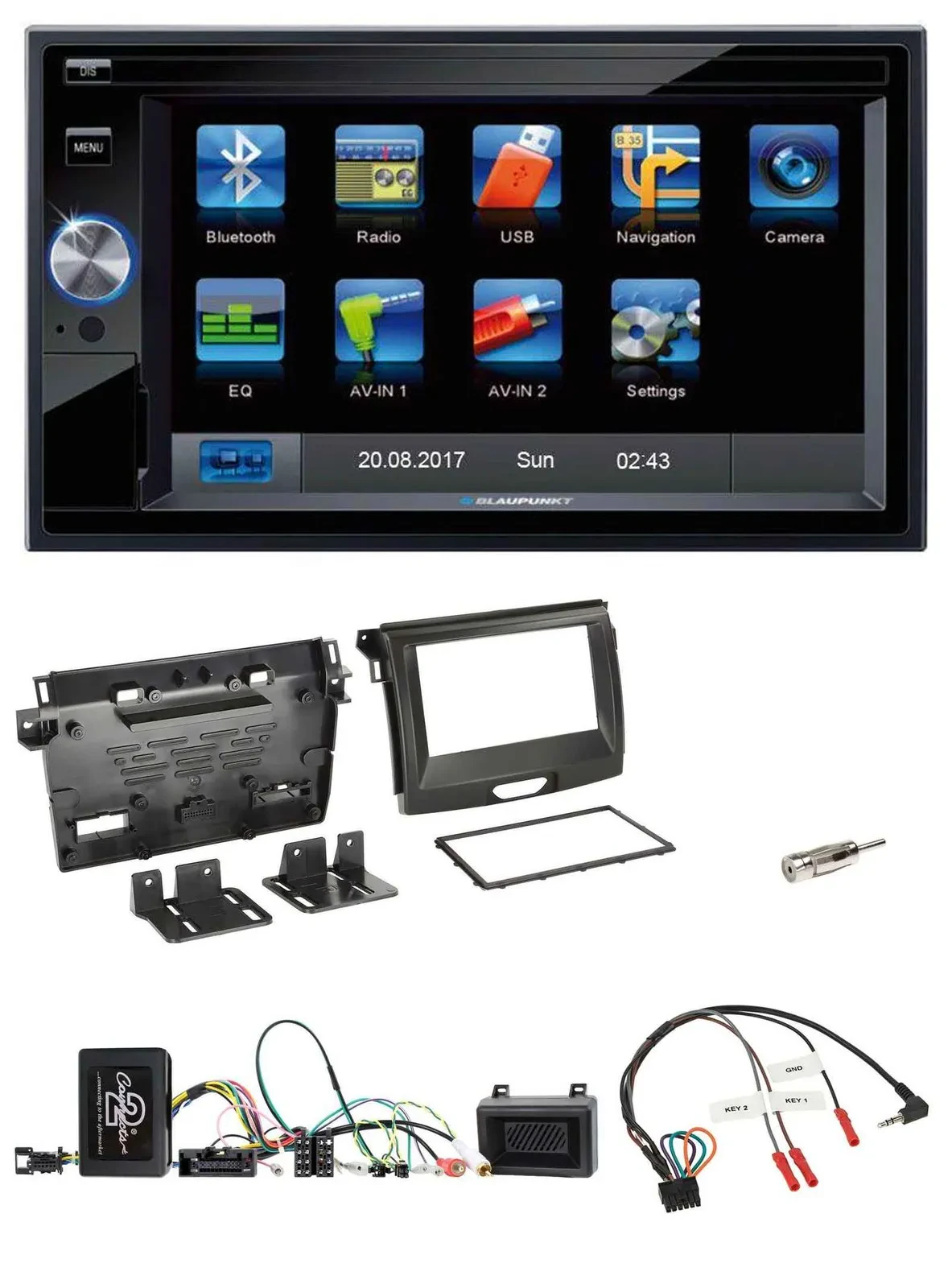 Blaupunkt SD Bluetooth 2DIN MP3 USB Lenkrad Autoradio für Ford Ranger 2AB ab 04/