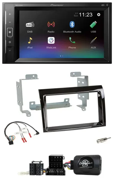Pioneer DAB Lenkrad 2DIN Bluetooth USB Autoradio für Fiat Ducato 2006-2008 piano