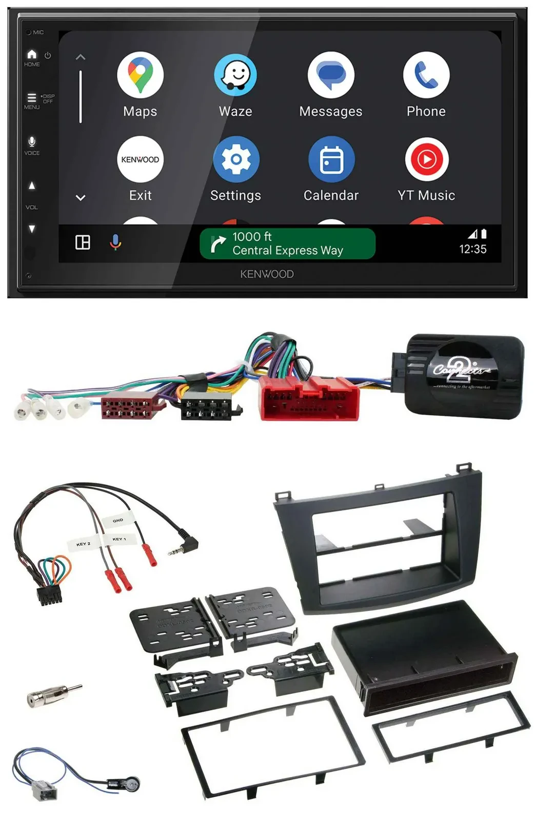 Автомагнитола Kenwood 2-DIN, DAB, Bluetooth, USB, для Mazda 3 (2009–2013), с поддержкой кнопок на руле, CAN-Bus